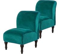 Coprisedia Senza Braccioli Impermeabile ed Elasticizzato - Copripoltrona Stretch per Sedia , Rivestimento con Fondo Elastico per Sala, Soggiorno, Hotel - Design Moderno(Bluish Green,1 Pack)