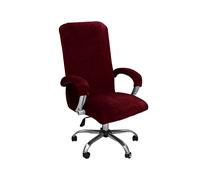 Coprisedia Ufficio con Bracciolo Tinta Unita Peluche di Velluto,Elasticizzato Fodera per Sedia da Ufficio Girevoli per Computer Ufficio Sedia della,Rimovibile Resistente,No Sedia,Vino Rosso,XL