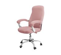 Coprisedia Ufficio,Fodera Sedia Ufficio Office Chair Cover Set Stretch Computer With Armrest Washable And Removable Solid Colors(Pink,L)