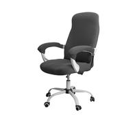 Coprisedia Ufficio,Fodera Sedia Ufficio Office Chair Cover Set Stretch Computer With Armrest Washable And Removable Solid Colors(Dark Grey,M)