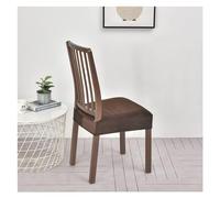 Coprisedia Universale Senza Schienale 4 Pezzi per Sedie da Ufficio, Cucina, Sala da Pranzo, Camera, Hotel o Ristorante in Tessuto Super velluto Elasticizzato Coprisedie ( Color : Coffee , Size : Set o