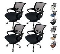 Coprisedia universali in velluto elasticizzato, set da 2 pezzi, per sedie rotanti da ufficio, morbide e facili da installare, si adattano alla maggior parte delle dimensioni standard (4 pezzi)