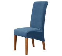 Coprisedie 4 Pezzi in Velluto Morbido E Traspirante A Contatto con La Pelle - Fodere Elastiche Schienale Alto, Lavabili Antimacchia Universale per Cucina, Sala da Pranzo, Hotel(Royal Blue,4pcs)