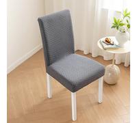 Coprisedie con Schienale 1/2/4/6 Pezzi Elasticizzati, Vestisedia Lavabili Universale per Soggiorno, AntiGraffio Gatto, Lavabile per Sedie da Pranzo e Cucina, Salotto, Hotel, Ufficio,Grigio,4 PCS