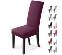 Coprisedie Con Schienale 2 Pezzi Elasticizzato Copertura Della Sedia Bi-Elastico Per Una Misura Universale Coppia Spandex Coprisedia Molto Facile Da Pulire e Di Lunga Durata(2 Pezzi, Bordeaux-Rosso)