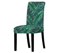 Coprisedie con Schienale 6 Pezzi Foglie Verdi Tropicali Coprisedia Cucina Ufficio Coprisedia con Schienale Lavabile Coprisedie Elasticizzati Spandex Copri Sedia da Cucina Universale Rimovibile