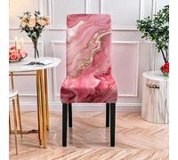 Coprisedie con Schienale 6 Pezzi Oro Marmo Rosa Coprisedia con Schienale Spandex Copri Sedie Lavabile Coprisedie Elasticizzato Copri Sedia Coprisedia Elasticizzati Coprisedia Ufficio