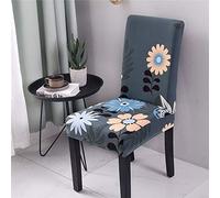Coprisedie con Schienale, Morbuy Elegante Fiori di Stampa Universale Coprisedia Elastico per Sala Pranzo Hotel Banchetto Lavabile Sfoderabile Party Decor (6 Pezzi,Fiore d'Inchiostro)