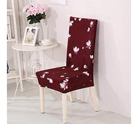 Coprisedie con Schienale, Morbuy Universale Elegante Stampa Floreale Coprisedia Elastico per Sala Pranzo Hotel Banchetto Lavabile Sfoderabile Party Decor (4 Pezzi,Rosso Borgogna)