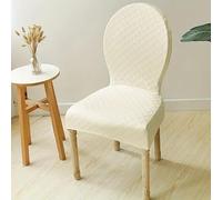 Coprisedie Con Schienale Rotondo 2/4/6 Pezzi Per Sedie Da Pranzo, Con Schienale Arrotondato, Senza Braccioli, Moderne, Ovali, Per Hotel E Ristoranti(D-Beige,M-2PCS)