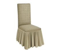 Coprisedie Coppia 2 Cuscini Vesti Sedia con Volant Tessuto Bolle (Tortora chiaro)