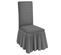 Coprisedie Coppia 2 Cuscini Vesti Sedia con Volant Tessuto Bolle Vari Colori