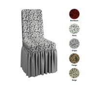 Coprisedie Coppia 2 Cuscini Vesti Sedia Cover Volant Tessuto Damasco Vari Colori