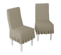 Coprisedie Coppia 2 Vesti Sedia Voilant Elasticizzato Modellante Con Schienale