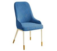 Coprisedie da pranzo elasticizzati con schienale curvo set da 2/4/6 coprisedie semicircolari schienale alto for poltrone cucina sedie proteggi sedile riutilizzabile lavabile(Dark Blue C,Set of 2)