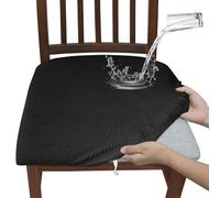 Coprisedie Da Pranzo Jacquard Impermeabili Resistenti Set Di Coprisedie Elasticizzati Con Vestibilità Elastica Proteggi-sedile Rimovibili Lavabili For Sedie Da Tavolo Da Cucina(Black-c,Set of 10)