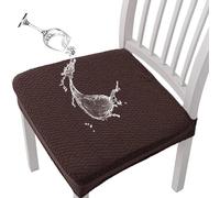 Coprisedie Da Pranzo Jacquard Impermeabili Resistenti Set Di Coprisedie Elasticizzati Con Vestibilità Elastica Proteggi-sedile Rimovibili Lavabili For Sedie Da Tavolo Da Cucina(Brown,Set of 10)