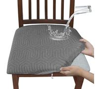 Coprisedie Da Pranzo Jacquard Impermeabili Resistenti Set Di Coprisedie Elasticizzati Con Vestibilità Elastica Proteggi-sedile Rimovibili Lavabili For Sedie Da Tavolo Da Cucina(Gray-b,Set of 6)