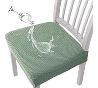 Coprisedie Da Pranzo Jacquard Impermeabili Resistenti Set Di Coprisedie Elasticizzati Con Vestibilità Elastica Proteggi-sedile Rimovibili Lavabili For Sedie Da Tavolo Da Cucina(Light Green,Set of 6)