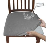 Coprisedie Da Pranzo Jacquard Impermeabili Resistenti Set Di Coprisedie Elasticizzati Con Vestibilità Elastica Proteggi-sedile Rimovibili Lavabili For Sedie Da Tavolo Da Cucina(Gray-c,Set of 10)