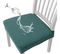 Coprisedie Da Pranzo Jacquard Impermeabili Resistenti Set Di Coprisedie Elasticizzati Con Vestibilità Elastica Proteggi-sedile Rimovibili Lavabili For Sedie Da Tavolo Da Cucina(Dark Green,Set of 6)