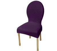 Coprisedie Da Sala Pranzo E Cucina - Pezzi In Tessuto Elasticizzato Per Sedie Con Schienale Ovale Protezione Antigraffio Antiscivolo (Senza Sedia)(Deep purple,2PS Large)