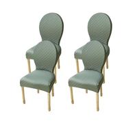 Coprisedie Elastici con Schienale Tondo, Set da 2/4/6 Pezzi Fodera Jacquard Antiscivolo e Lavabile, per Sedie da Cucina e Pranzo Senza Braccioli(L,4pcs(s))