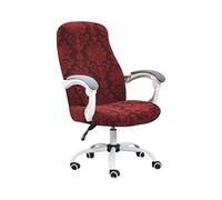 Coprisedie Elastici For Sedie Da Scrivania Con Cerniera, Confezione 2, Lavabili In Jacquard Ufficio E Girevoli(Red,S)