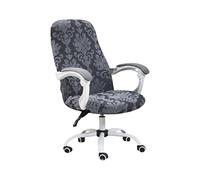 Coprisedie Elastici For Sedie Da Scrivania Con Cerniera, Confezione 2, Lavabili In Jacquard Ufficio E Girevoli(Light Grey,Large)