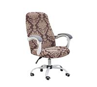 Coprisedie Elastici For Sedie Da Scrivania Con Cerniera, Confezione 2, Lavabili In Jacquard Ufficio E Girevoli(Light Coffee,Large)