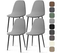 Coprisedie Elasticizzato con Schienale 4 Pezzi Universale Lavabile Jacquard Coprisedia Fodere Coprisedia per Sala da Pranzo Copertura Della Sedia per Soggiorno Cucina Hotel (Grigio Chiaro, 4 Pezzi)-KL