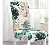 Coprisedie Foglie Tropicali Spandex Coprisedia Con Schienale,Elasticizzati,Misura Universale Coprisedia Soggiorno Cucina,Lavabile Coprisedie Elasticizzato,Fodere Per Sedie(2Pezzi)