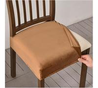 Coprisedie In Velluto Elasticizzato Senza Schienale | Morbidi, Lavabili E Antigraffio | Per Cucina, Sala Da Pranzo E Eventi | 2, 4, 6 Pezzi(Camel,Set of 4)