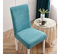 Coprisedie Modello Foglia Blu Spandex Coprisedia Con Schienale,Copri Sedie Soggiorno Cucina Misura Universale,Lavabile Coprisedie Elasticizzato,Fodere Per Sedie（2Pezzi）