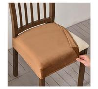Coprisedie no Schienale 2/4/6 Pezzi, Copri Sedie Da Cucina, Coprisedie Elasticizzato, Coprisedia Antigraffio Gatto, Copri Sedia Soggiorno, Coprisedie Universali Sala Da Pranzo ( Color : Camel , Size :