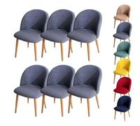 Coprisedie per Sala da Pranzo Coprisedie con Schienale Curvo A Quadri Coprisedie Elasticizzati Moderni Coprisedie Curvi Coprisgabelli Rotondi per Sala da Pranzo Soggiorno Hotel Grigio 6 Pezzi