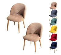 Coprisedie per Sala da Pranzo Coprisedie con Schienale Curvo A Quadri Coprisedie Elasticizzati Moderni Coprisedie Curvi Coprisgabelli Rotondi per Sala da Pranzo Soggiorno Hotel Cachi 2 Pezzi