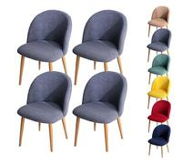 Coprisedie per Sala da Pranzo Coprisedie con Schienale Curvo A Quadri Coprisedie Elasticizzati Moderni Coprisedie Curvi Coprisgabelli Rotondi per Sala da Pranzo Soggiorno Hotel Grigio 4 Pezzi