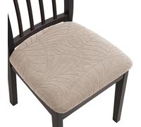 Coprisedie per Sedia 2/4/6/1 Pezzi Coprisedia Elasticizzato Coprisedia Senza Schienale Jacquard 6/4/2/1 Pezzi Moderno Elastico,Universale Lavabile Fodera Sedia(Taupe,6 Pcs)