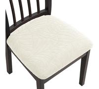 Coprisedie per Sedia 2/4/6/1 Pezzi Coprisedia Elasticizzato Coprisedia Senza Schienale Jacquard 6/4/2/1 Pezzi Moderno Elastico,Universale Lavabile Fodera Sedia(Off white,2Pcs)