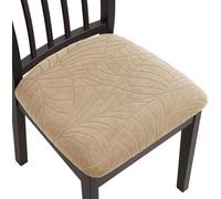 Coprisedie per Sedia 2/4/6/1 Pezzi Coprisedia Elasticizzato Coprisedia Senza Schienale Jacquard 6/4/2/1 Pezzi Moderno Elastico,Universale Lavabile Fodera Sedia(Khaki,4Pcs)