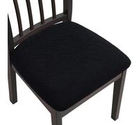 Coprisedie per Sedia 2/4/6/1 Pezzi Coprisedia Elasticizzato Coprisedia Senza Schienale Jacquard 6/4/2/1 Pezzi Moderno Elastico,Universale Lavabile Fodera Sedia(Black,1PC)