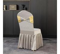 Coprisedie rimovibili e lavabili, con gonna e fiocco, decorazione per cucina, matrimonio, banchetto
