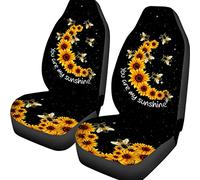 Coprisedile Auto Bee Sunflower You Are My Sunshine Coprisedili Auto Universale Coprisedili Anteriori per Autos Novelty Coprisedilis per Secchio Anteriore per SUV Furgoni Berlina 52X138 CM
