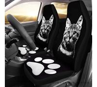 Coprisedile Auto Cat And Paw Cat Pattern Coprisedili Anteriori per Autos Universale Coprisedilis per Secchio Anteriore Fashion Coprisedili Auto per Berlina SUV Furgoni 52X138 CM