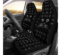 Coprisedile Auto Cat Black Background Coprisedili Auto Universale Coprisedili Anteriori per Autos Novelty Coprisedilis per Secchio Anteriore per Furgoni Automoive Berlina 52X138 CM