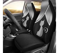 Coprisedile Auto Cat Silver Metal Pattern Style Coprisedili Anteriori per Autos Universale Coprisedili Auto Impermeabile Copri Sedili per Autos per Berlina Automoive Camion 52X138 CM