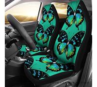 Coprisedile Auto Color Butterfly Green Background Copri Sedili per Autos Universale Coprisedili Anteriori per Autos Novelty Coprisedili Auto per Camion Furgoni SUV 52X138 CM