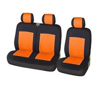 Coprisedile Auto Coprisedili Universali Coprisedili Per Camion Furgoni Autobus Autista E Passeggero 2+1 Coprisedili Sedile Anteriore Singolo E Doppio Copri Sedile Auto(3-Seater ORANGE)