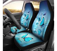 Coprisedile Auto Neon Blue Butterfly Coprisedili Anteriori per Autos Universale Coprisedili Auto Resistente Copri Sedili per Autos per Furgoni Automoive Berlina 52X138 CM
